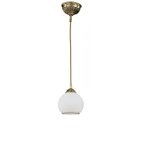 Светильник подвесной L 8600/14 Reccagni Angelo белый 1 лампа, основание античное бронза в стиле классический 
